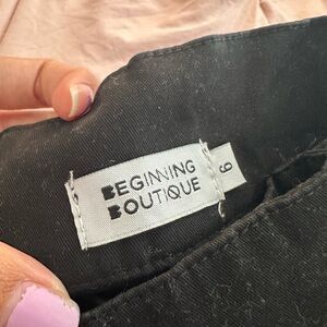 Beginning Boutique Black Adjustable Shorts